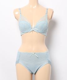 flufeel | 贅沢刺しゅうでうっとりレディー　やさしくスリムメイクブラ＆ショーツ(ブラ&ショーツ)