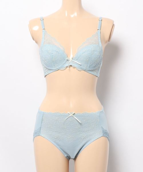 flufeel(フラフィール)の「贅沢刺しゅうでうっとりレディー やさしくスリムメイクブラ&ショーツ(ブラ&ショーツ・レディース・パープル/ピンク/ブルー/グリーン系その他・16/1/13/14/9/20/10/7/18/15 /2/22/12/19/4/5/8)」の1枚目の写真