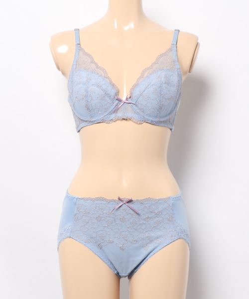 flufeel(フラフィール)の「贅沢刺しゅうでうっとりレディー やさしくスリムメイクブラ&ショーツ(ブラ&ショーツ・レディース・パープル/ピンク/ブルー/グリーン系その他・16/1/13/14/9/20/10/7/18/15 /2/22/12/19/4/5/8)」の2枚目の写真