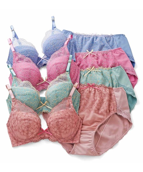 flufeel(フラフィール)の「贅沢刺しゅうでうっとりレディー やさしくスリムメイクブラ&ショーツ(ブラ&ショーツ・レディース・パープル/ピンク/ブルー/グリーン系その他・16/1/13/14/9/20/10/7/18/15 /2/22/12/19/4/5/8)」の10枚目の写真