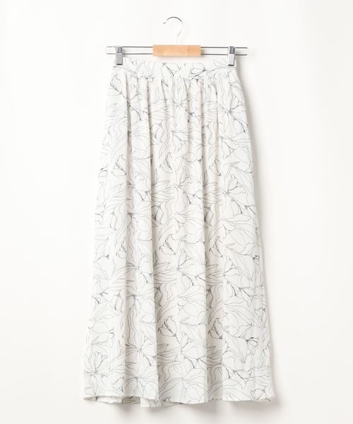 Juglans ユグランス の 線画フラワー柄 フレアスカート スカート Wear