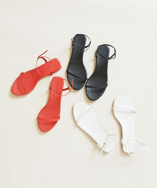 BEAUTY&YOUTH UNITED ARROWS（ビューティーアンドユースユナイテッドアローズ）の「BY レザースマートライン アンクルストラップ サンダル о（サンダル・レディース・オフホワイト/ブラック/オレンジ系その他・37/36/38/36h/37h）」の4枚目の写真