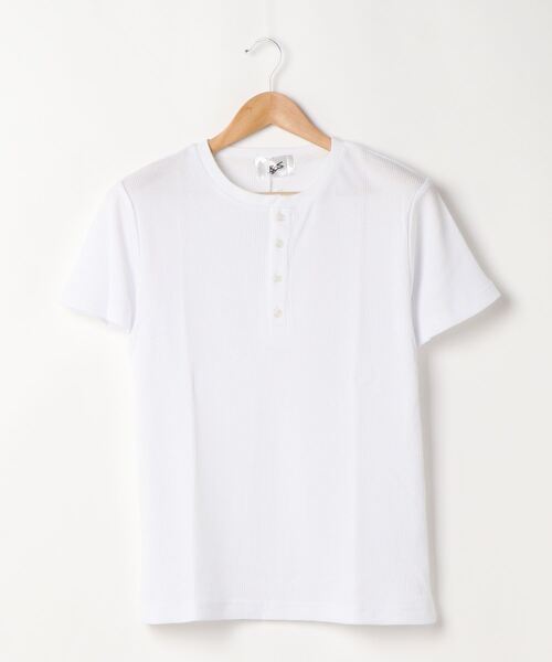 ARCHIVER(アーカイバ)の「【Bl】サーマル半袖ヘンリーネックTシャツ(Tシャツ/カットソー・レディース・ホワイト/グレー/サックスブルー/ピンク/ブラック/カーキ/ネイビー・MEDIUM/LARGE/X-LARGE)」の9枚目の写真