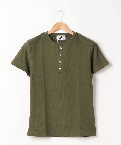 ARCHIVER(アーカイバ)の「【Bl】サーマル半袖ヘンリーネックTシャツ(Tシャツ/カットソー・レディース・ホワイト/グレー/サックスブルー/ピンク/ブラック/カーキ/ネイビー・MEDIUM/LARGE/X-LARGE)」の12枚目の写真