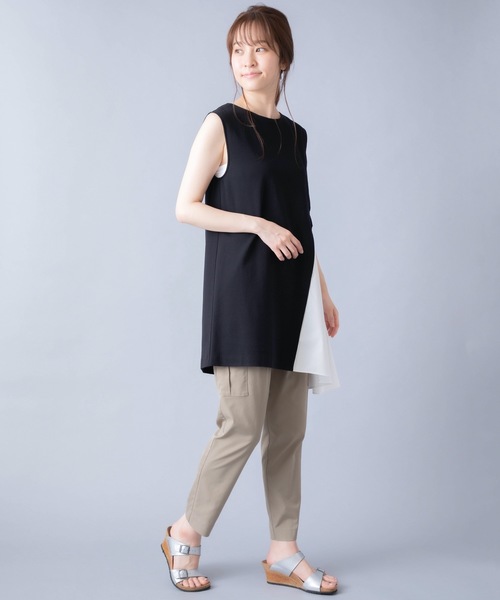 La SRIC(ラスリック)の「La SRIC/ドッキングノースリーブブラウス(シャツ/ブラウス・レディース・ブラック/カーキ・38)」の13枚目の写真