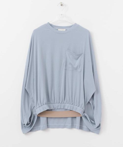 LAATO（ラート）の「MANTLE POCKET T-SHIRTS（Tシャツ/カットソー・レディース・ベージュ/ブルー・FREE）」の8枚目の写真