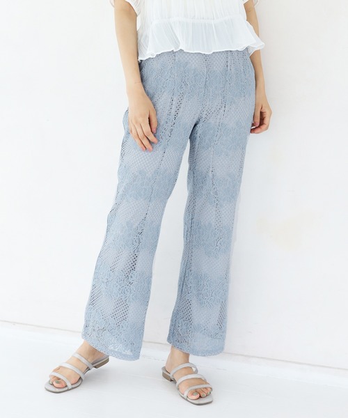 one after another NICE CLAUP(ワンアフターアナザーナイスクラップ)の「レースパンツ(その他パンツ・レディース・オフホワイト/サックスブルー/ピンクベージュ/ブラウン・FREE)」の3枚目の写真
