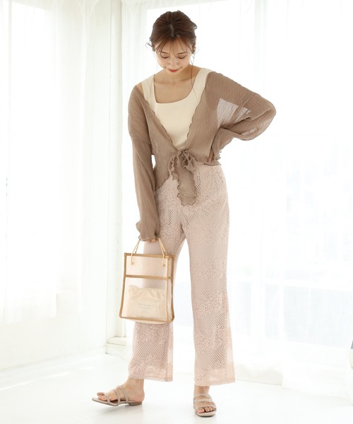 one after another NICE CLAUP(ワンアフターアナザーナイスクラップ)の「レースパンツ(その他パンツ・レディース・オフホワイト/サックスブルー/ピンクベージュ/ブラウン・FREE)」の5枚目の写真