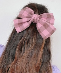 F&D : ギンガムリボンビッグバレッタ