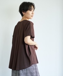 バックZIP半袖ドルマンカットプルオーバー *