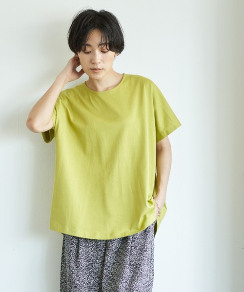 AMERICAN HOLIC(アメリカンホリック)の「バックZIP半袖ドルマンカットプルオーバー *(Tシャツ/カットソー・レディース・ライトグレー/ブラック/ブラウン/オフホワイト/イエロー・M/L)」の5枚目の写真