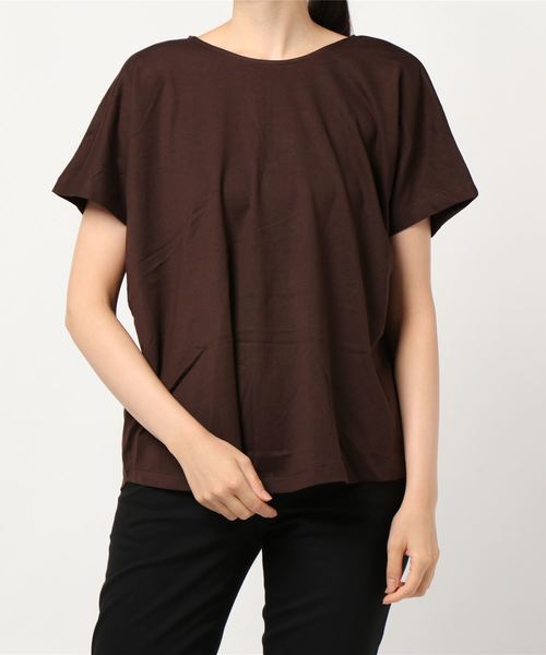 AMERICAN HOLIC(アメリカンホリック)の「バックZIP半袖ドルマンカットプルオーバー *(Tシャツ/カットソー・レディース・ライトグレー/ブラック/ブラウン/オフホワイト/イエロー・M/L)」の22枚目の写真
