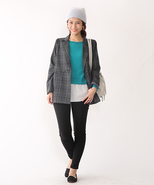 mystic(ミスティック)の「セミロングWジャケット(テーラードジャケット・レディース・チャコールグレー/グレー・フリ-)」の13枚目の写真