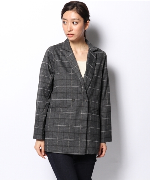 mystic(ミスティック)の「セミロングWジャケット(テーラードジャケット・レディース・チャコールグレー/グレー・フリ-)」の10枚目の写真