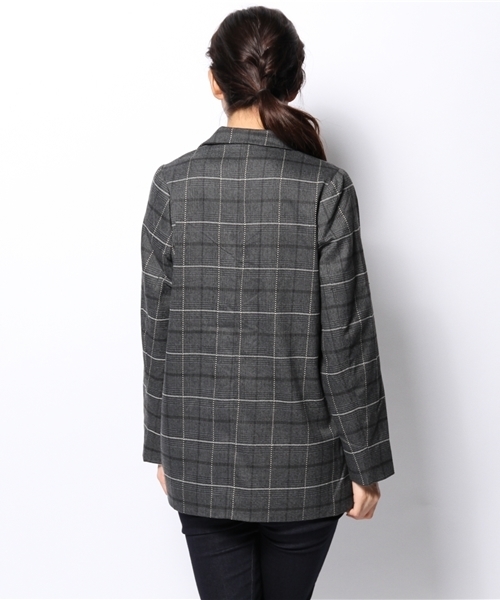 mystic(ミスティック)の「セミロングWジャケット(テーラードジャケット・レディース・チャコールグレー/グレー・フリ-)」の4枚目の写真