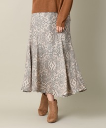 ツイルサテンペイズリープリントスカート