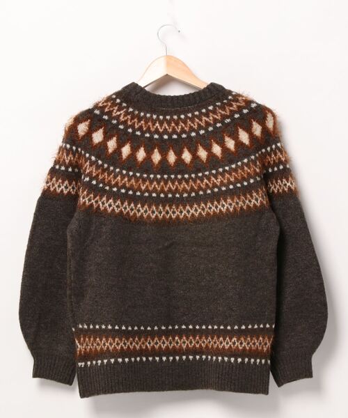 n'ee-ne(ネーネ)の「もちもちニット ノルディック柄ニット(ニット/セーター・レディース・グレイッシュベージュ/チャコールグレー/アイボリー/ダークブラウン・FREE)」の9枚目の写真