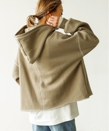 オーバーステッチワイドパーカー