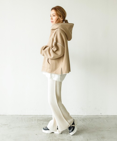 Auntie Rosa Holiday（アンティローザホリデー）の「オーバーステッチワイドパーカー（パーカー・レディース・チャコールグレー/パープル/カーキ/モカ/ナチュラル・FREE）」の20枚目の写真