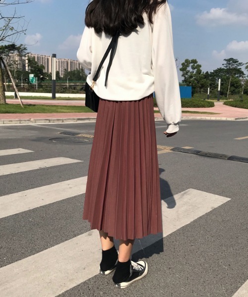 yuue' ( wear )（ユーイ）の「ウェストストレッチ ロングプリーツスカート（スカート・レディース・ブラック/ブラウン/アイボリー・FREE）」の14枚目の写真