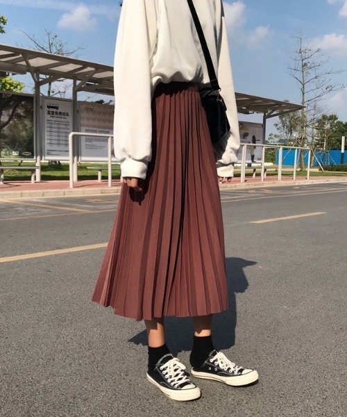 yuue' ( wear )（ユーイ）の「ウェストストレッチ ロングプリーツスカート（スカート・レディース・ブラック/ブラウン/アイボリー・FREE）」の12枚目の写真