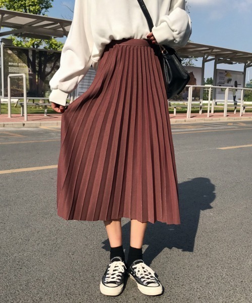 yuue' ( wear )（ユーイ）の「ウェストストレッチ ロングプリーツスカート（スカート・レディース・ブラック/ブラウン/アイボリー・FREE）」の16枚目の写真