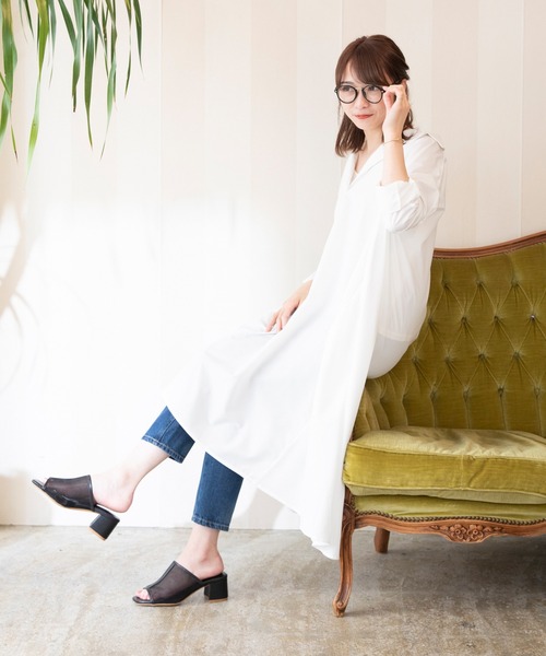 menue（メヌエ）の「スクエアトゥ5cm太ヒールミュールサンダル（サンダル・レディース・ブラック系その他/パイソン/グレイッシュベージュ/ブラック/ベージュ系その他・LL/M/S/L/XXS/3L/XS）」の19枚目の写真