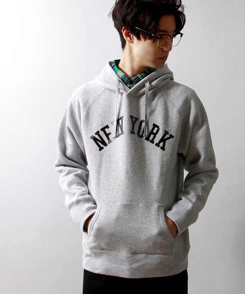 WEGO（ウィゴー）の「WEGO/裏起毛ヘビーウェイトプルパーカー（パーカー・メンズ・杢グレー/ネイビー・MEDIUM/LARGE）」の2枚目の写真