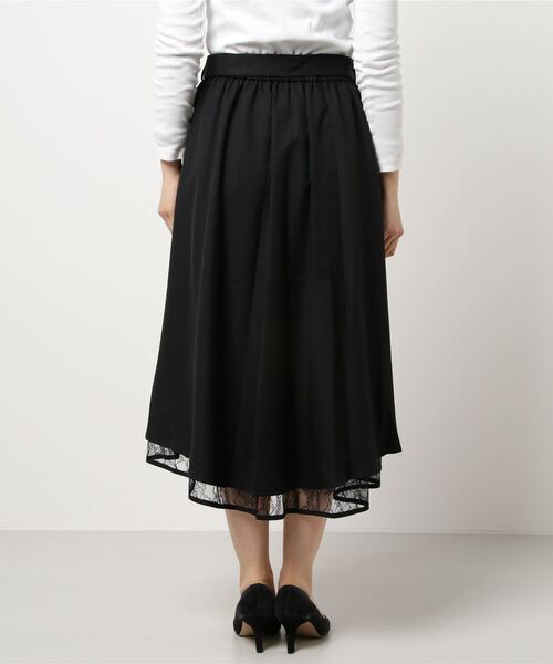 hyde着系BPNアシンメトリーフリルスカート 黒　ifラルク アシンメトリーフリルフレアスカート[js21] | レディースファッション