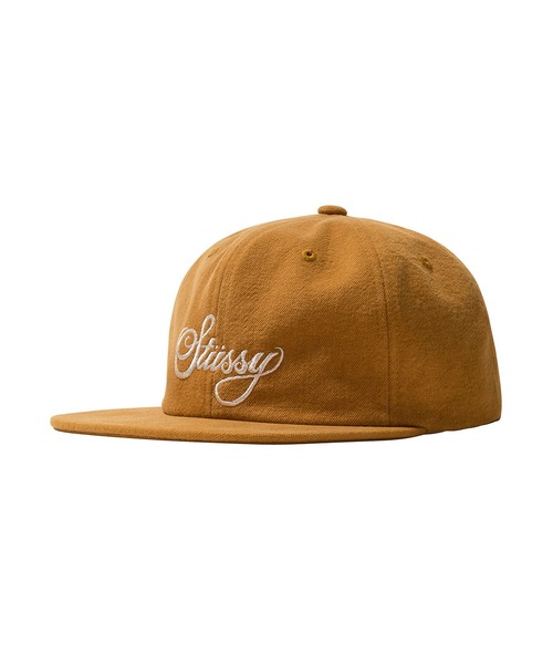 stüssy ネイビー/ブラウン キャップ