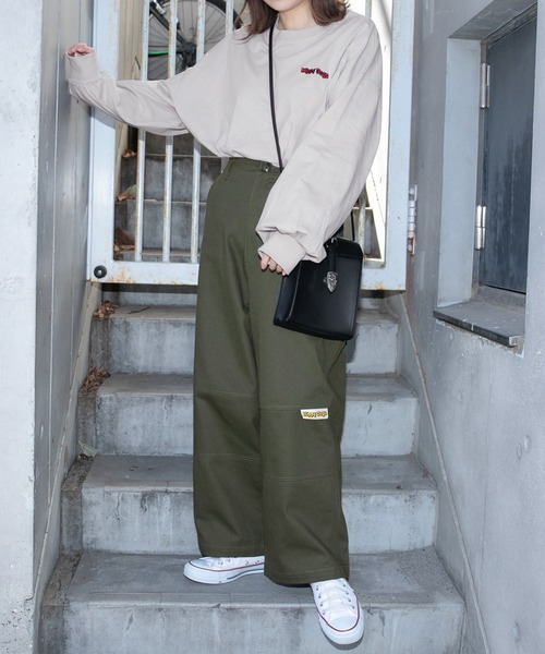 PairPair（ペアペア）の「【minagiコラボ】ピスネーム付きカーゴパンツ(ユニセックス)（カーゴパンツ・メンズ・アイボリー/パープル/カーキ・MEDIUM/LARGE）」の17枚目の写真