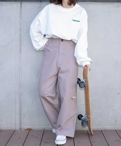 PairPair（ペアペア）の「【minagiコラボ】ピスネーム付きカーゴパンツ(ユニセックス)（カーゴパンツ・メンズ・アイボリー/パープル/カーキ・MEDIUM/LARGE）」の5枚目の写真