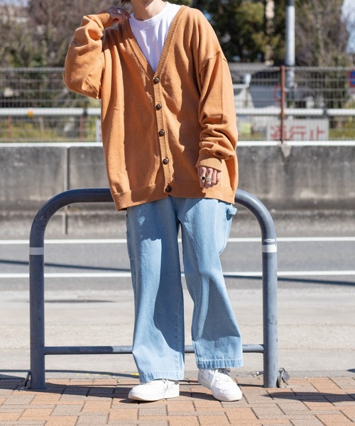 kutir（クティール）の「春色ルーズニットカーディガン（カーディガン/ボレロ・メンズ・ライトブルー/オレンジ/ライトグリーン/サンドベージュ・MEDIUM/LARGE）」の14枚目の写真