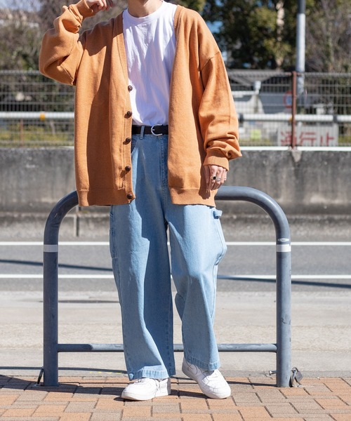 kutir（クティール）の「春色ルーズニットカーディガン（カーディガン/ボレロ・メンズ・ライトブルー/オレンジ/ライトグリーン/サンドベージュ・MEDIUM/LARGE）」の5枚目の写真