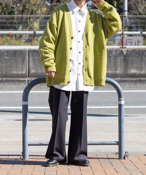 kutir（クティール）の「春色ルーズニットカーディガン（カーディガン/ボレロ・メンズ・ライトブルー/オレンジ/ライトグリーン/サンドベージュ・MEDIUM/LARGE）」の6枚目の写真