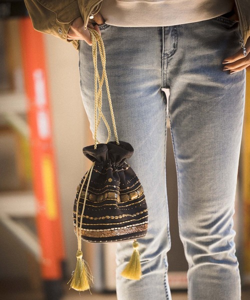 BAYFLOW（ベイフロー）の「インドビーズキンチャク（ハンドバッグ・レディース・その他1/その他2・FREE）」の2枚目の写真