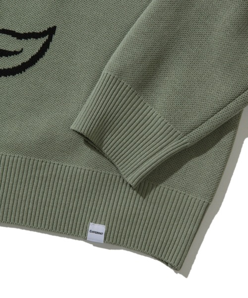 COVERNAT（カバーナット）の「【COVERNAT】BIG FLOWER LOGO KNIT / カバーナット ビッグ フラワー ロゴ ニット（ニット/セーター・メンズ・ブラック/オリーブ/アイボリー/ダークブルー・SMALL/MEDIUM/LARGE/X-LARGE）」の16枚目の写真