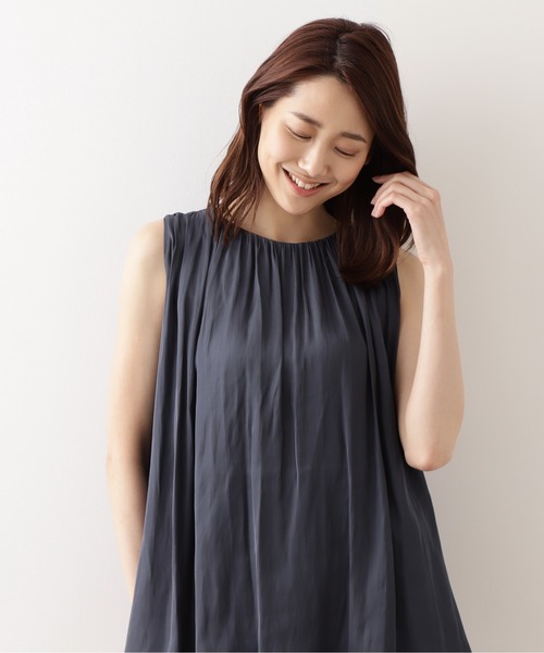 セール サテンギャザーブラウス シャツ ブラウス Natural Beauty Basic ナチュラルビューティベーシック のファッション通販 Zozotown