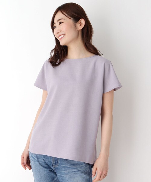 pink adobe(ピンクアドベ)の「◆【M-LL】【洗える】リネンライク バックリボン ブラウス(シャツ/ブラウス・レディース・チャコールグレー/カーキ/ナチュラル/ライトパープル・40/38/42)」の4枚目の写真