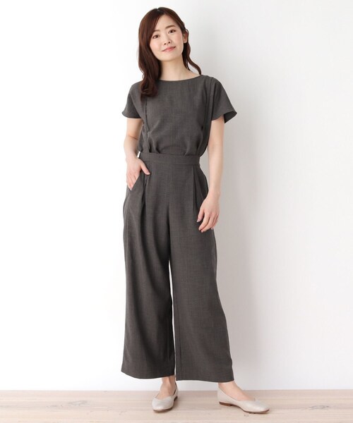 pink adobe(ピンクアドベ)の「◆【M-LL】【洗える】リネンライク バックリボン ブラウス(シャツ/ブラウス・レディース・チャコールグレー/カーキ/ナチュラル/ライトパープル・40/38/42)」の9枚目の写真