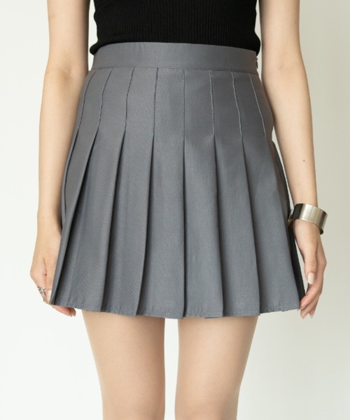 yuue' ( wear )（ユーイ）の「シンプルプリーツミニスカート（スカート・レディース・ブラック/グレー/ピンク/ホワイト・MEDIUM/LARGE/SMALL）」の3枚目の写真