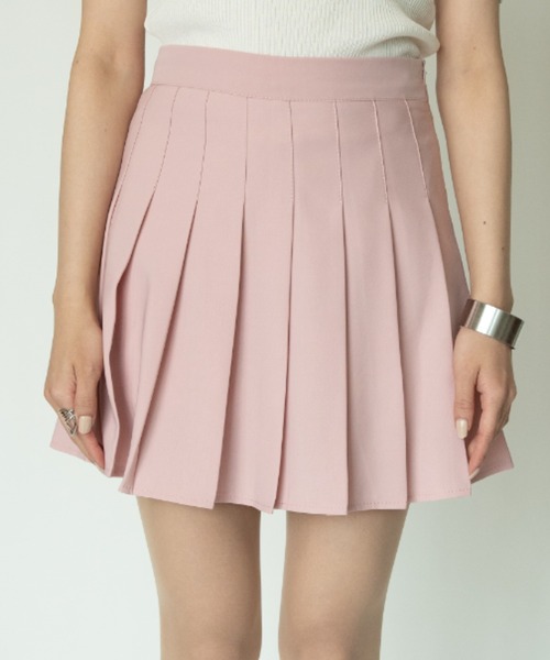 yuue' ( wear )（ユーイ）の「シンプルプリーツミニスカート（スカート・レディース・ブラック/グレー/ピンク/ホワイト・MEDIUM/LARGE/SMALL）」の4枚目の写真