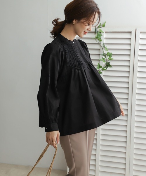 URBAN RESEARCH DOORS（アーバンリサーチドアーズ）の「コットンピンタックブラウス（シャツ/ブラウス・レディース・ブラック/オフホワイト・ONE）」の11枚目の写真