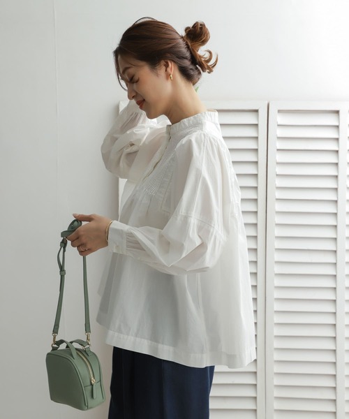 URBAN RESEARCH DOORS（アーバンリサーチドアーズ）の「コットンピンタックブラウス（シャツ/ブラウス・レディース・ブラック/オフホワイト・ONE）」の20枚目の写真