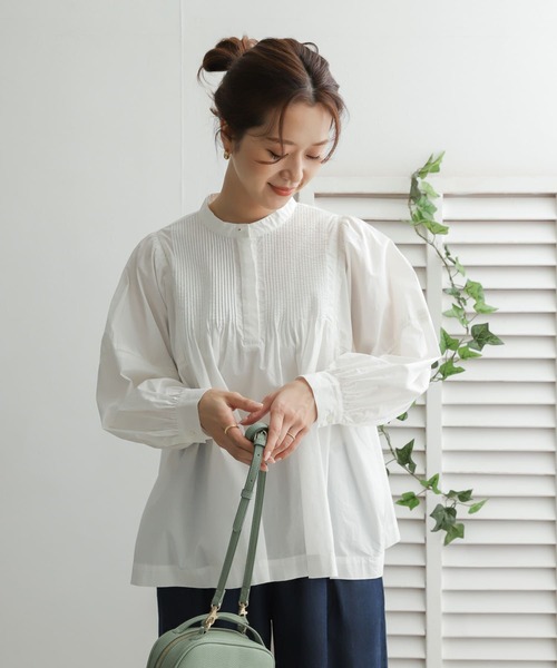 URBAN RESEARCH DOORS（アーバンリサーチドアーズ）の「コットンピンタックブラウス（シャツ/ブラウス・レディース・ブラック/オフホワイト・ONE）」の9枚目の写真