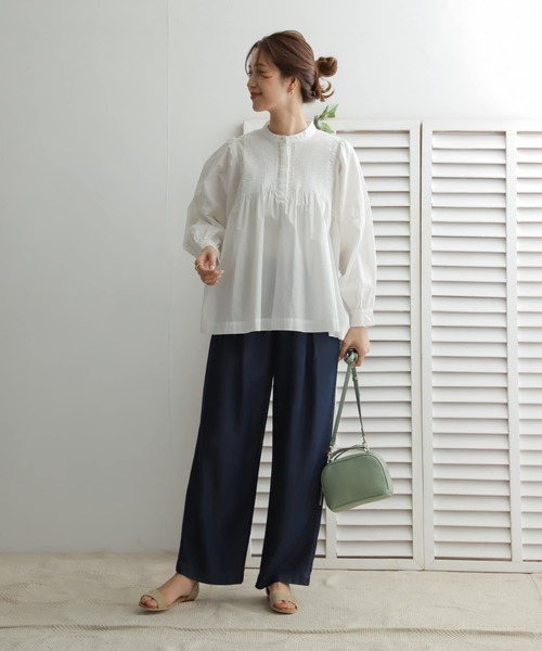 URBAN RESEARCH DOORS（アーバンリサーチドアーズ）の「コットンピンタックブラウス（シャツ/ブラウス・レディース・ブラック/オフホワイト・ONE）」の12枚目の写真