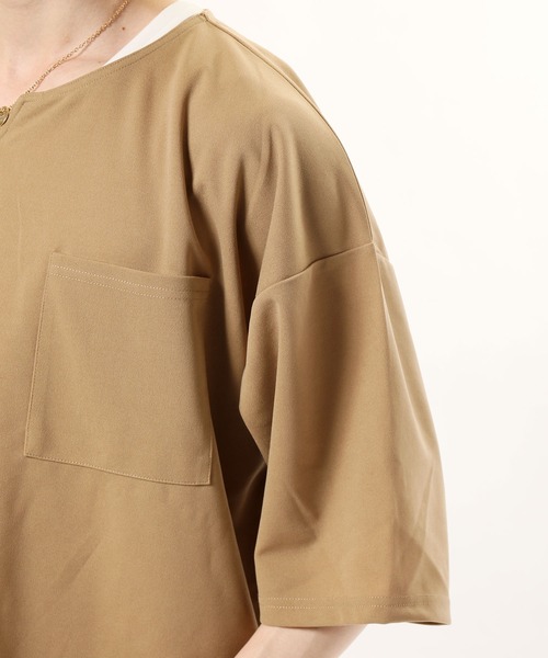 TopIsm（トップイズム）の「アンサンブル 半袖キーネック梨地ワイドカットソー&ロングタンクトップ（アンサンブル・メンズ・ホワイト/グレー系その他/ブラウン/ベージュ/ブラック・M/L）」の19枚目の写真