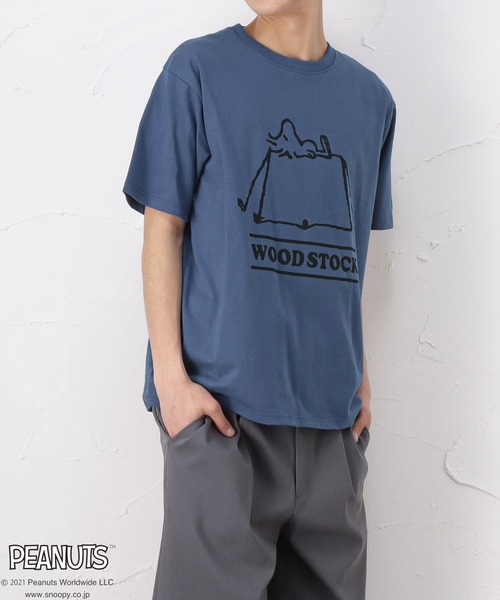 PEANUTS（ピーナッツ）の「PEANUTS DISCUS コラボTシャツ（Tシャツ/カットソー・メンズ・ベージュ/ピンク/グレー/ブルー/グリーン・M/XL/L）」の4枚目の写真