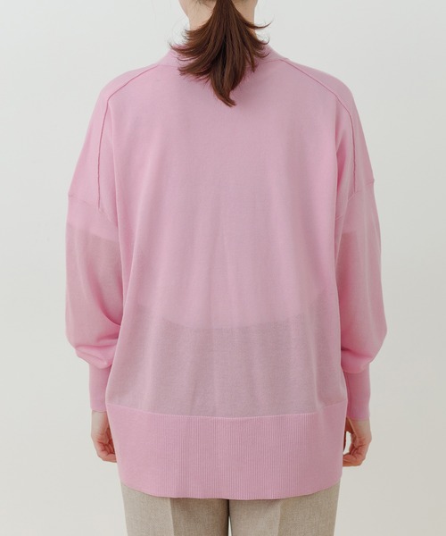 ADAM ET ROPE'（アダムエロペ）の「【WEB限定】シアーニットカーディガン（カーディガン/ボレロ・レディース・ブラック/オフホワイト/ピンク・FREE）」の8枚目の写真