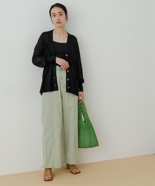 ADAM ET ROPE'（アダムエロペ）の「【WEB限定】シアーニットカーディガン（カーディガン/ボレロ・レディース・ブラック/オフホワイト/ピンク・FREE）」の12枚目の写真